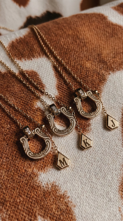 Horseshoe Initial Necklace