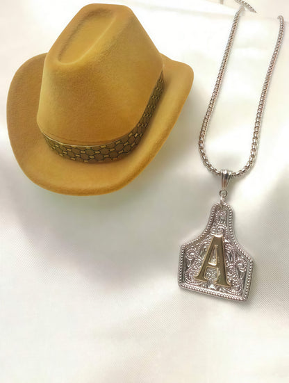 Cowtag Initial Necklace