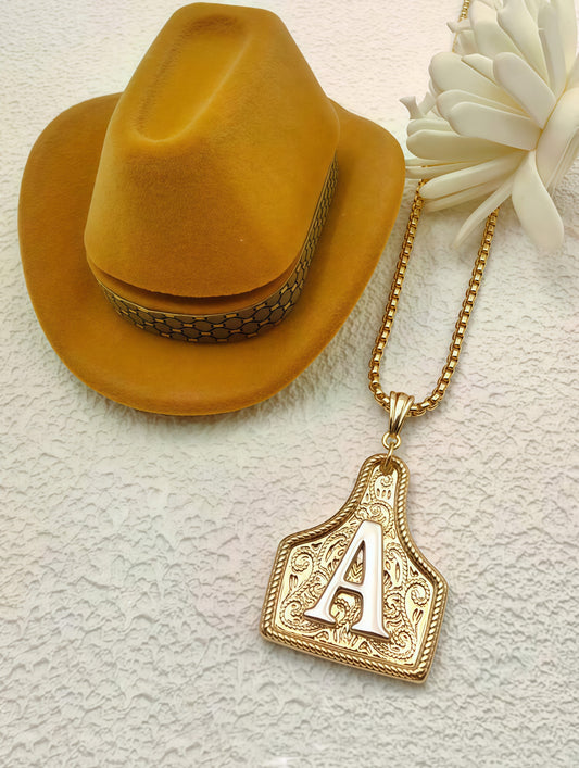 Cowtag Initial Necklace